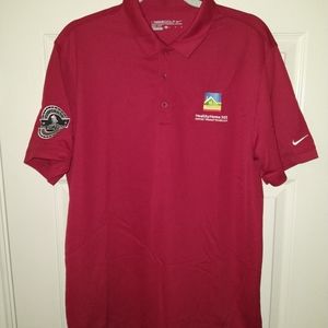 Nike Golf Dri-Fit Red Short Sleeve Polo Shirt Men's sz Large